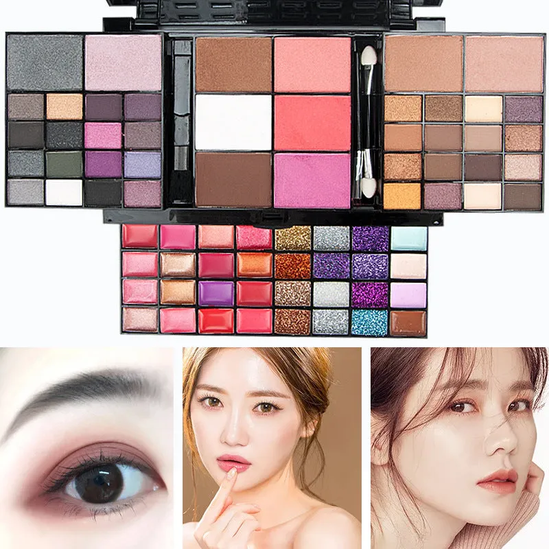 74 Colors Makeup Set Lip Gloss Blush Eyeshadow Highlight