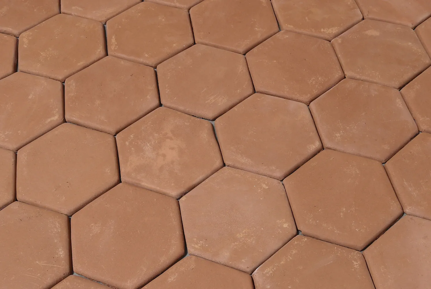 7.75 in. Unsealed Hexagon - Spanish Mission Red Floor Tile