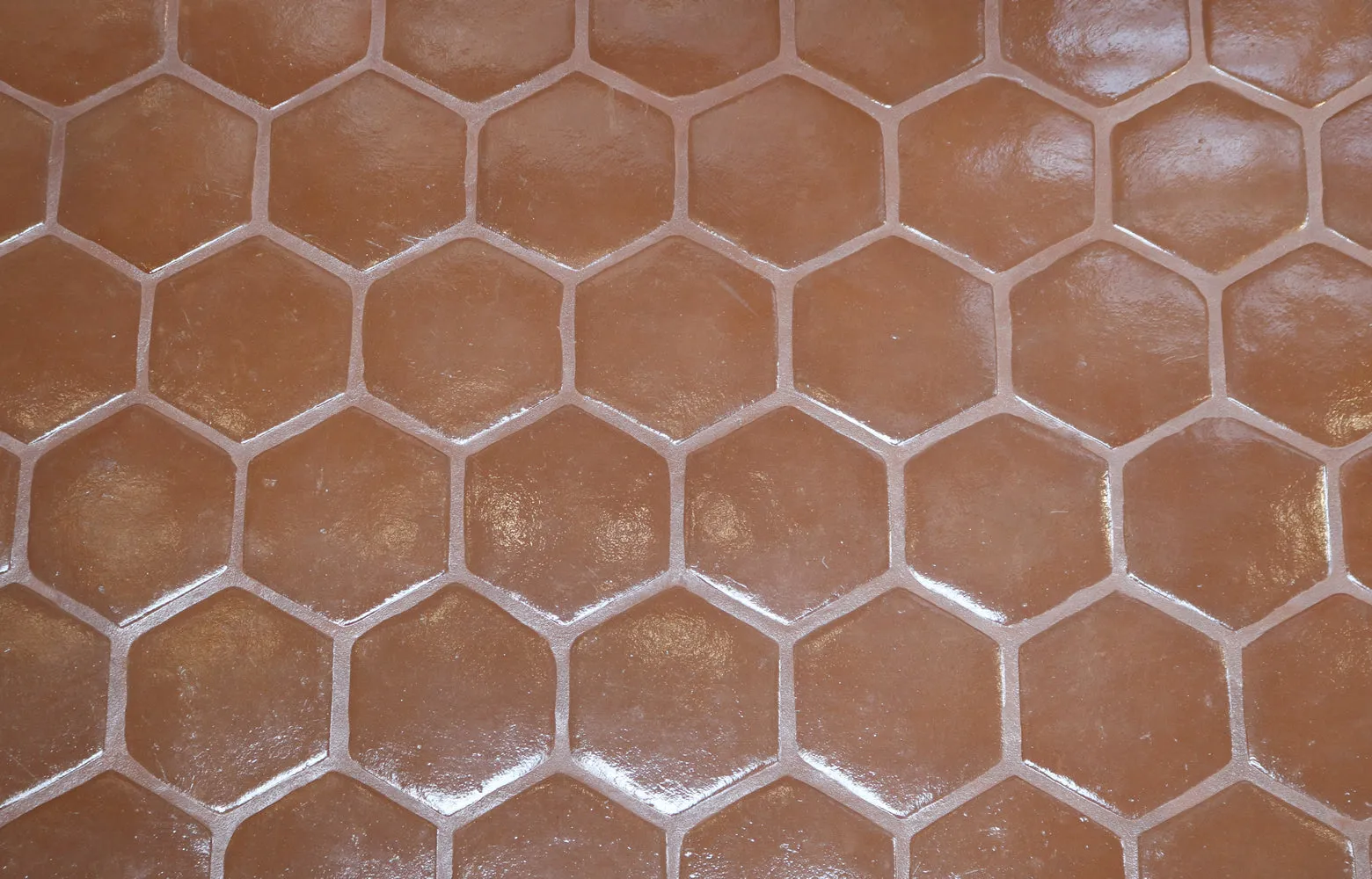 7.75 in. Unsealed Hexagon - Spanish Mission Red Floor Tile
