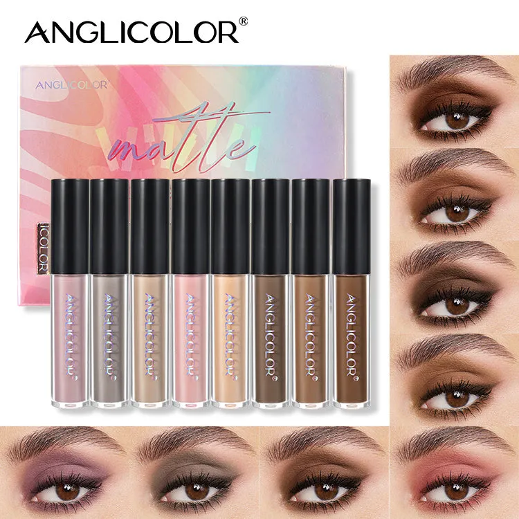 8-Color Liquid Eyeshadow Set – Glitter, Waterproof, Matte, Fine Shimmer & Long-Lasting Brightening Eyeshadow