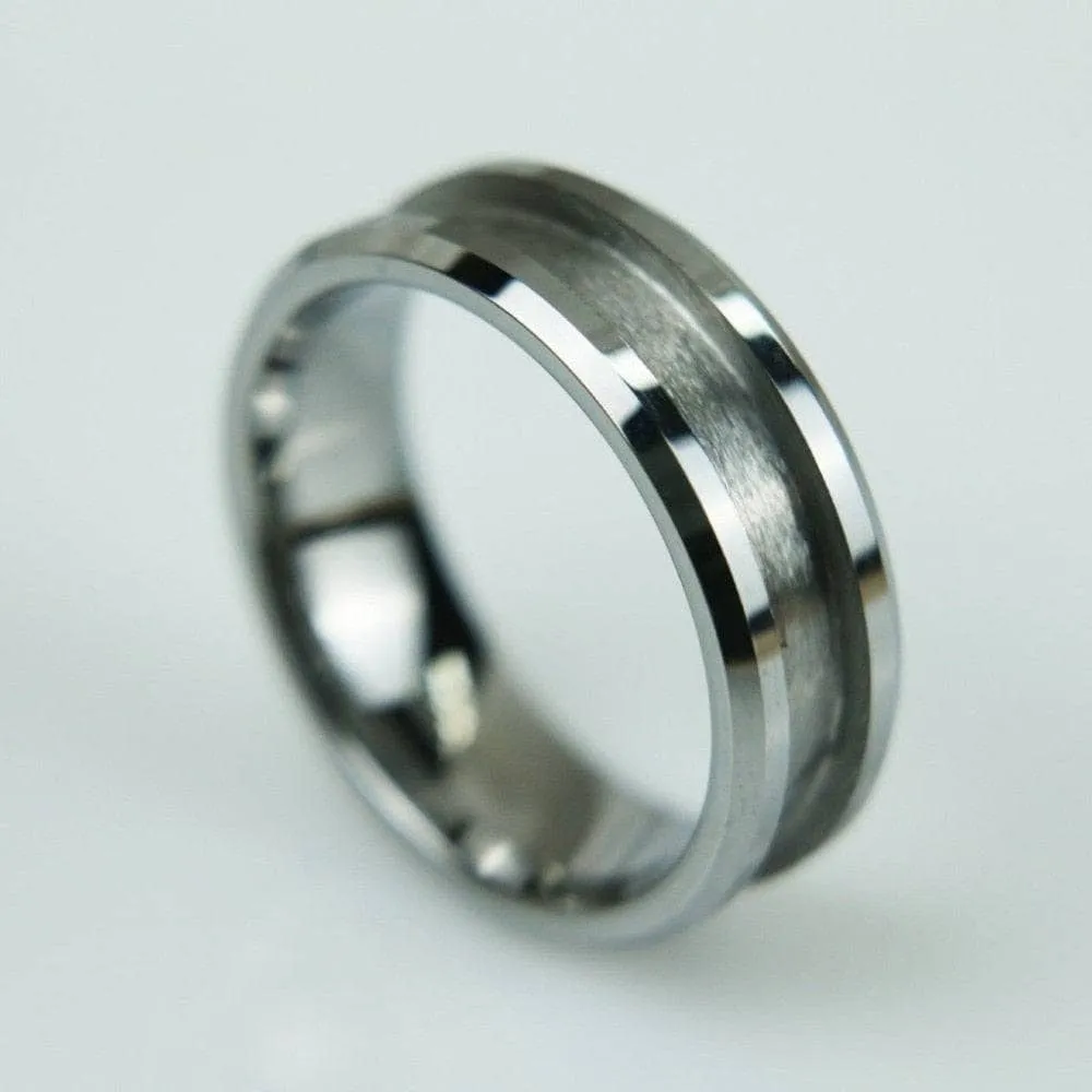 8mm Blank Inlay Tungsten Ring Band