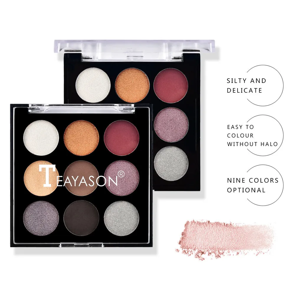 9-color highlighting and grooming pearl matte earth color marble color nude eyeshadow palette