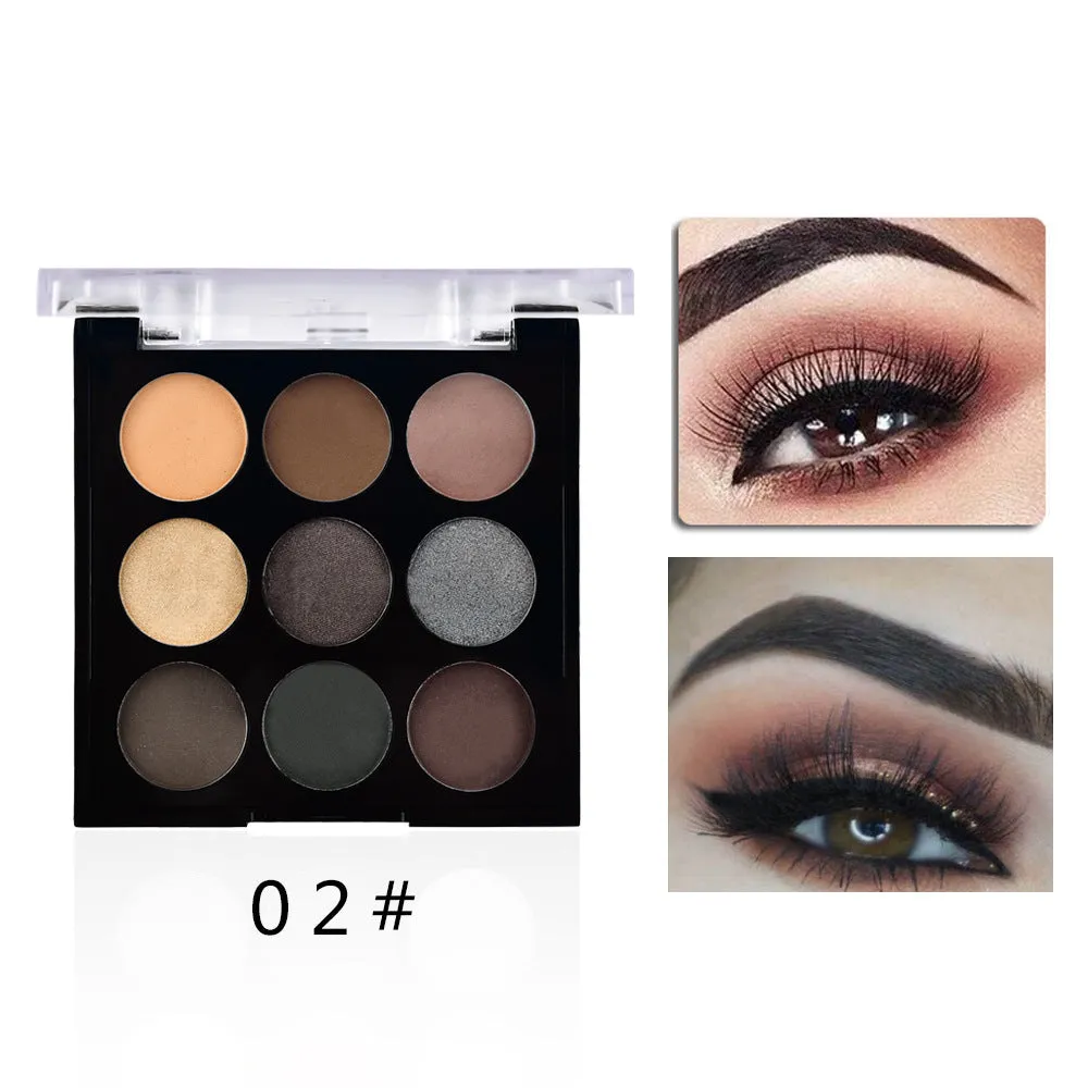 9-color highlighting and grooming pearl matte earth color marble color nude eyeshadow palette