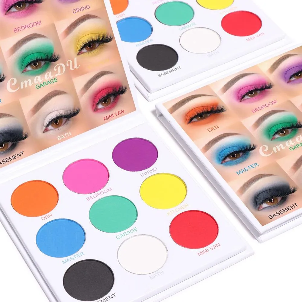 9 Colors Bright Matte Gouache Paint Palette Eyeshadow
