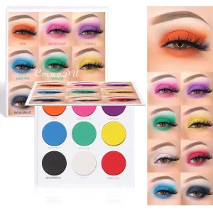 9 Colors Bright Matte Gouache Paint Palette Eyeshadow