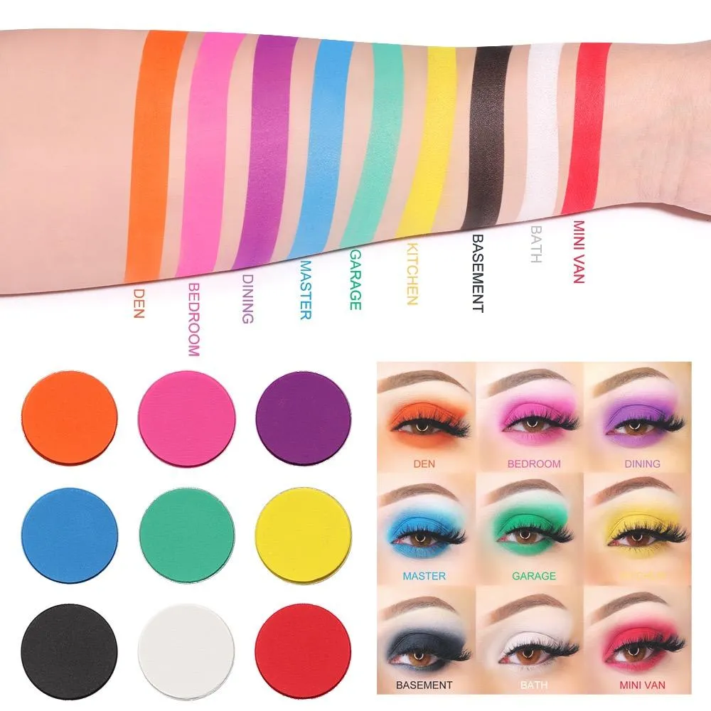 9 Colors Bright Matte Gouache Paint Palette Eyeshadow
