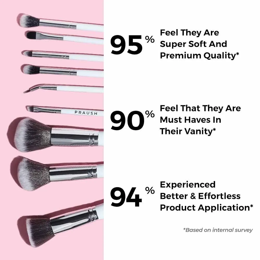 9 Pcs Professional Makeup Brush Set (Face   Eye) with FREE Marble Makeup Pouch