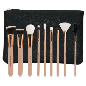 9 Pieces Makeup Brush Set, Vegan Cruelty-Free Synthetic Bristles