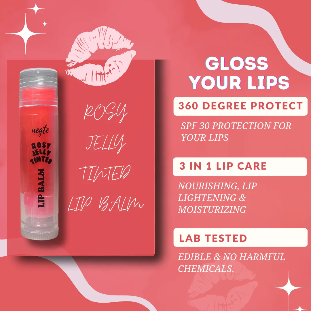 Aegte 360° Protect Jelly Tinted Lip Lightening Treatment Balm SPF 30   Lightens Dark Lips | SPF Lip Balm