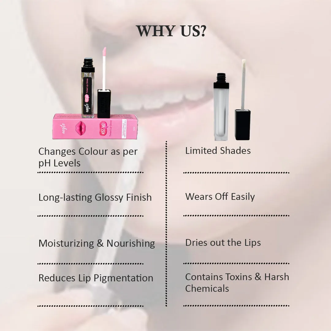 Aegte Kiss Me Magic pH Tinted Lip Gloss with SPF 25   Lightweight, Non Sticky Hydrating Formula