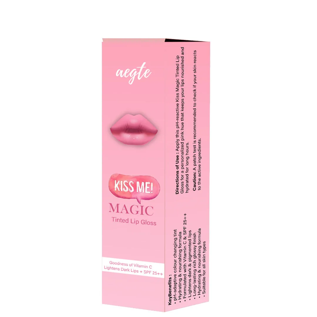 Aegte Kiss Me Magic pH Tinted Lip Gloss with SPF 25   Lightweight, Non Sticky Hydrating Formula