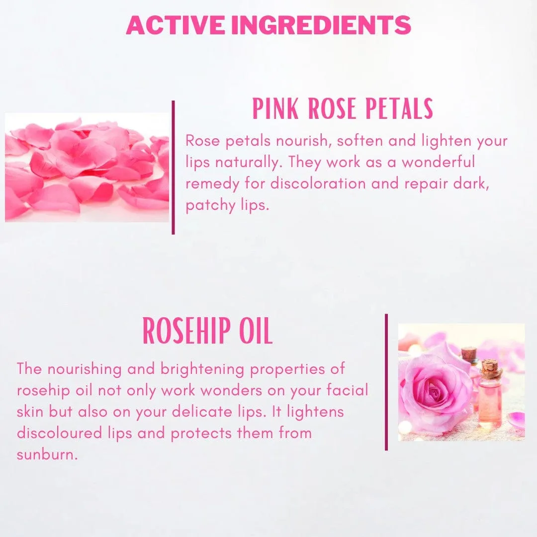 Aegte Organics Pink Rose Petal Lip & Cheek Tint Balm Lighten Dark Lips Nourish & Hydrate Dry Chapped Lips