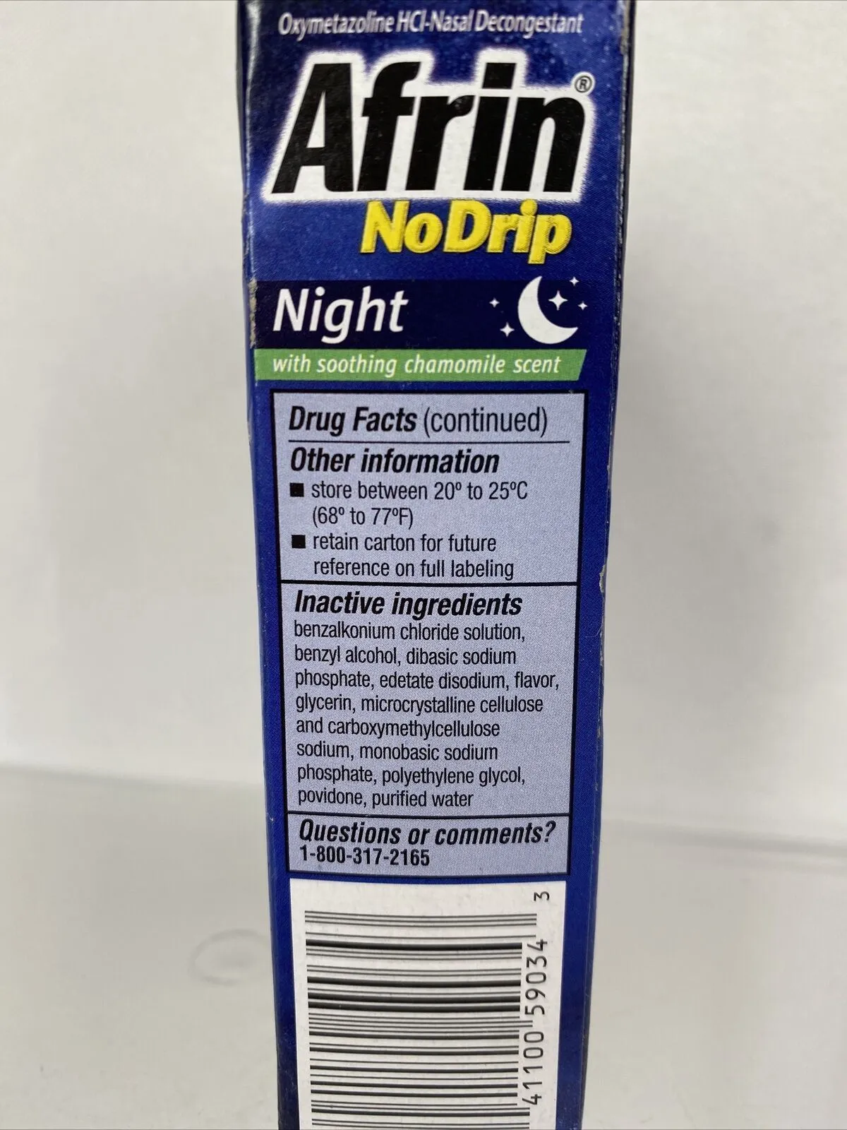 Afrin No Drip Night Nasal Pump Mist Soothing Chamomile Scent Allegry .5oz 7/22
