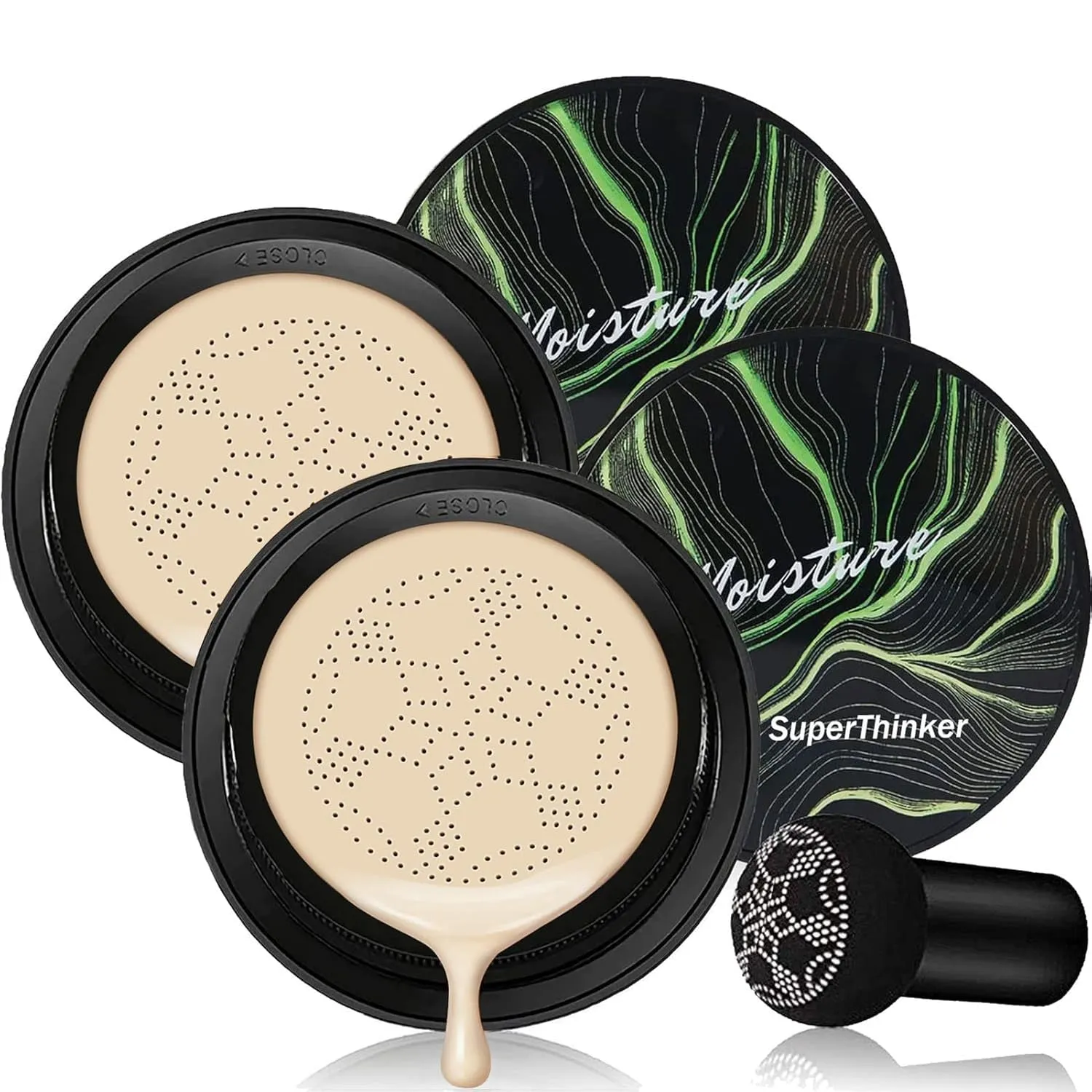 Air Cushion CC Cream Mushroom Head Foundation, Moisturizing BB Cream Makeup Long Lasting Matte Concealer (Nude)