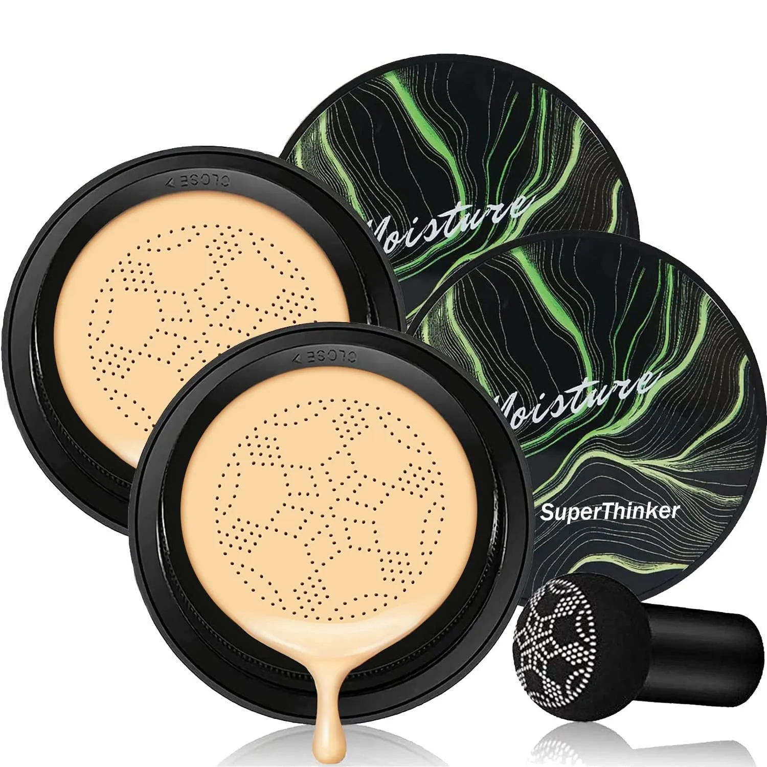 Air Cushion CC Cream Mushroom Head Foundation, Moisturizing BB Cream Makeup Long Lasting Matte Concealer (Nude)
