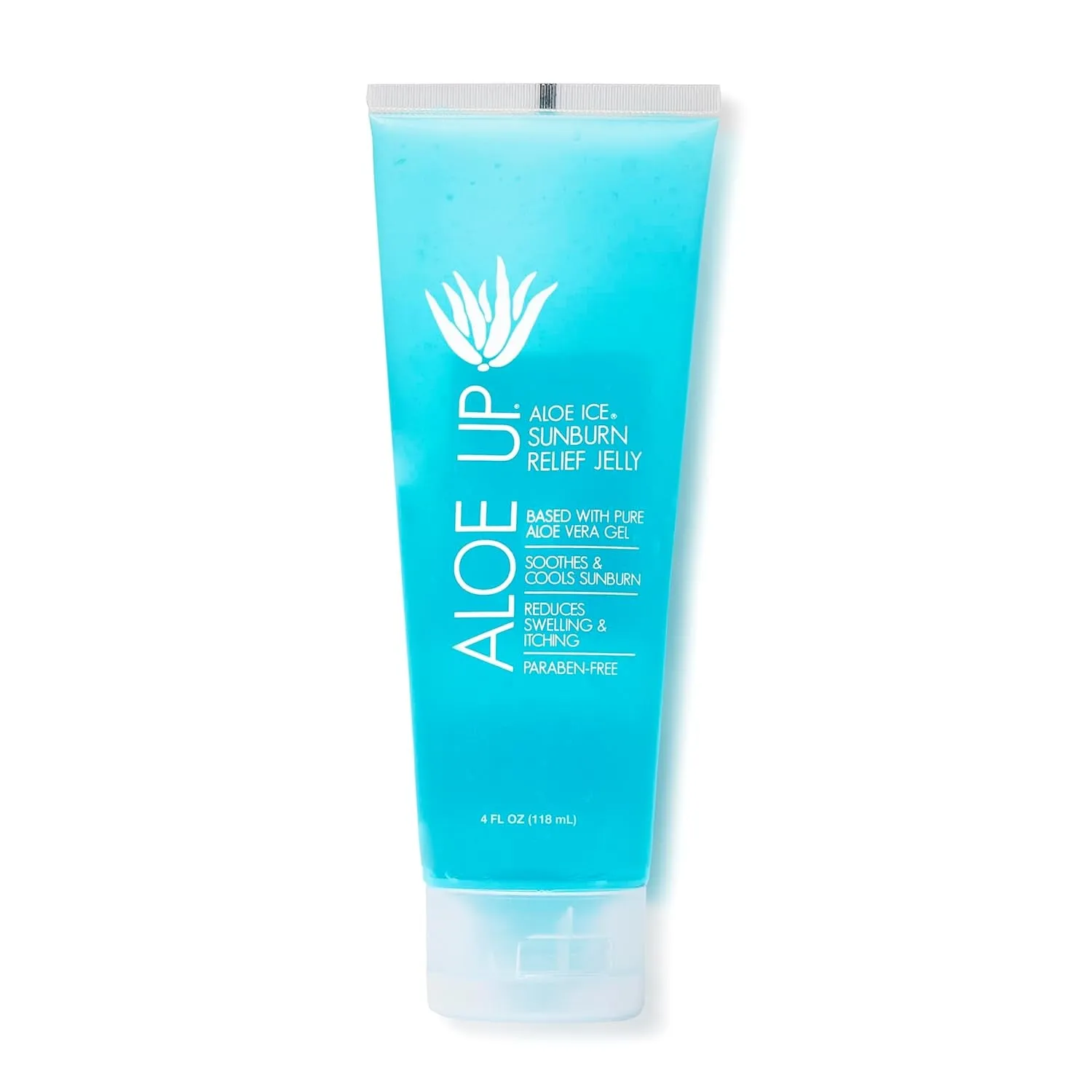 Aloe Ice Sunburn Relief Jelly - Face and Body Organic after Sun Gel - with 96.6% Pure Aloe Vera Gel - Reef Safe - Alcohol- and Fragrance-Free - 4 Oz