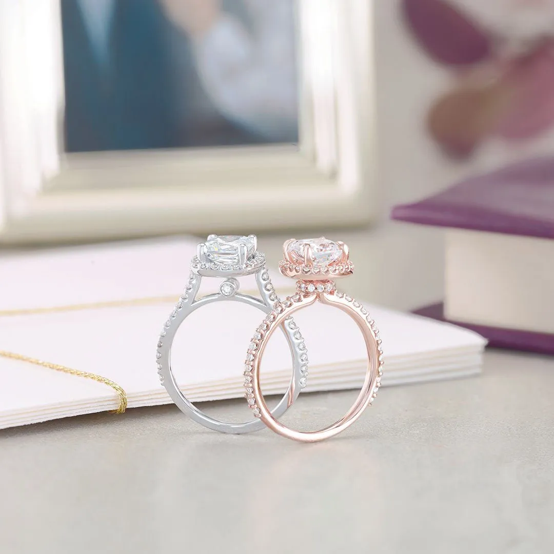 Amelia Halo Engagement Ring (setting only)