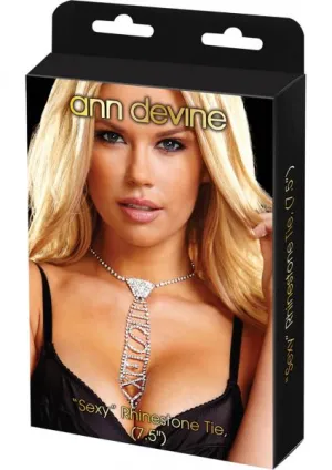 Ann Devine "Sexy" Rhinestone Tie (7.5")