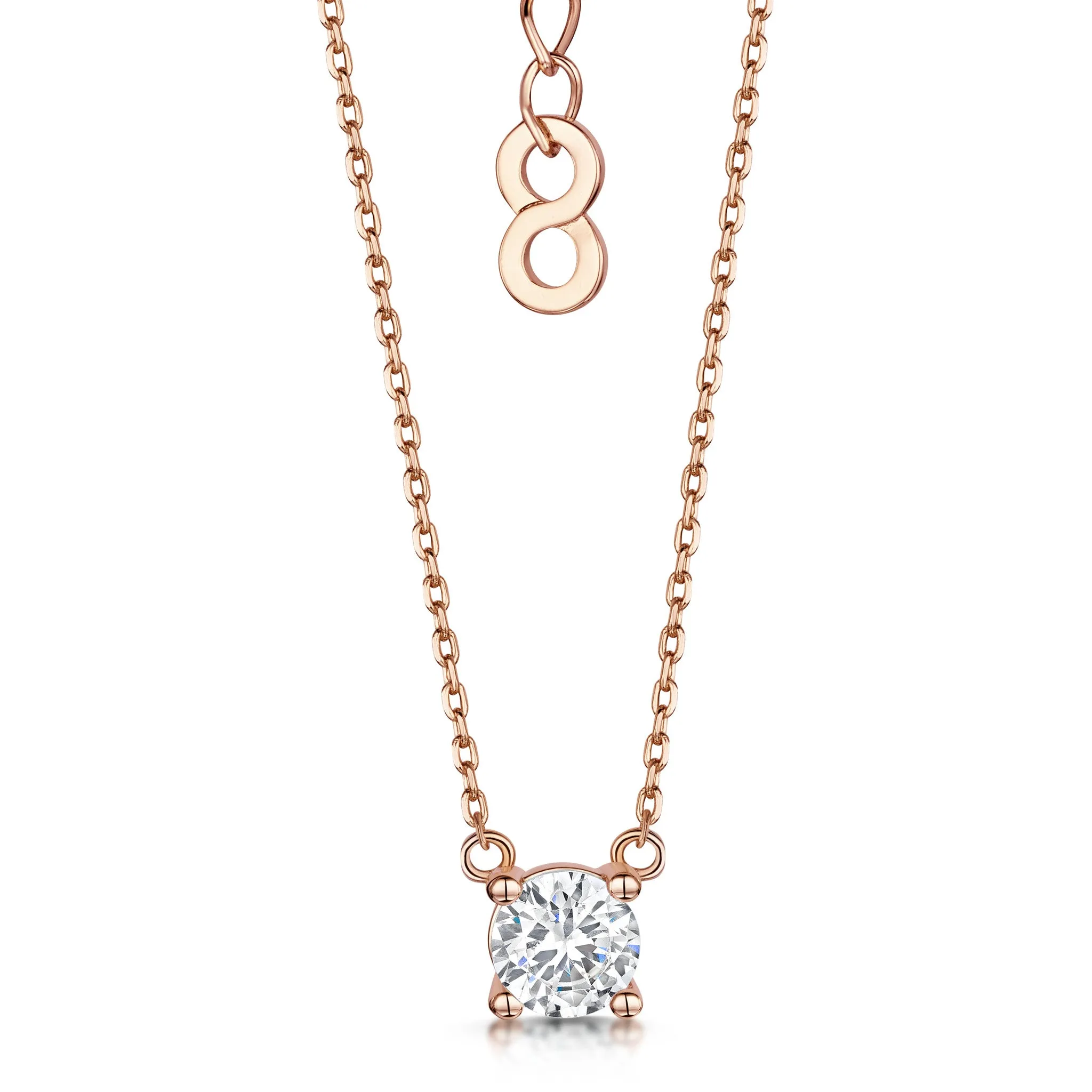 Anya Pendant 4 Claw Setting - Rose Gold