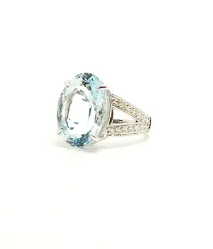 Aquamarine and Diamond Cocktail Ring Ad No. 2354