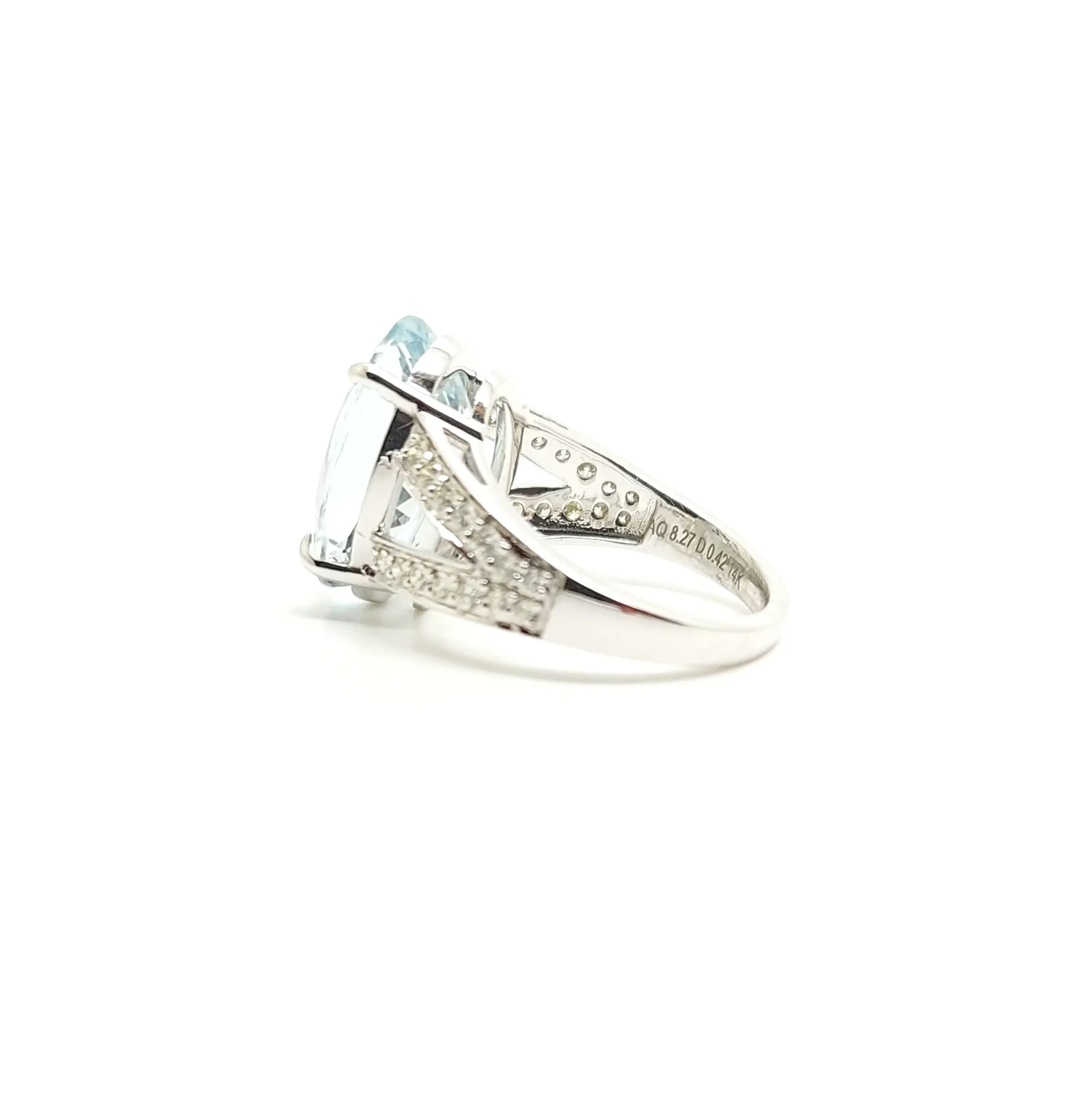 Aquamarine and Diamond Cocktail Ring Ad No. 2354
