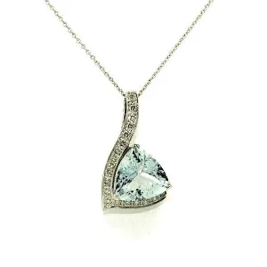 Aquamarine And Diamond Trillian  Pendant AD No. 0858