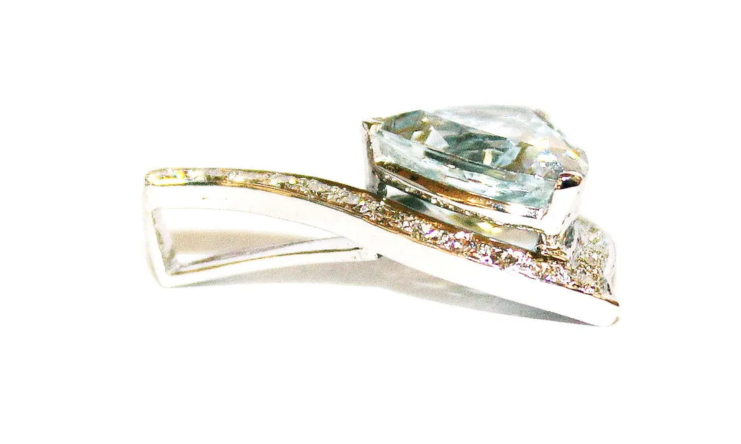 Aquamarine And Diamond Trillian  Pendant AD No. 0858