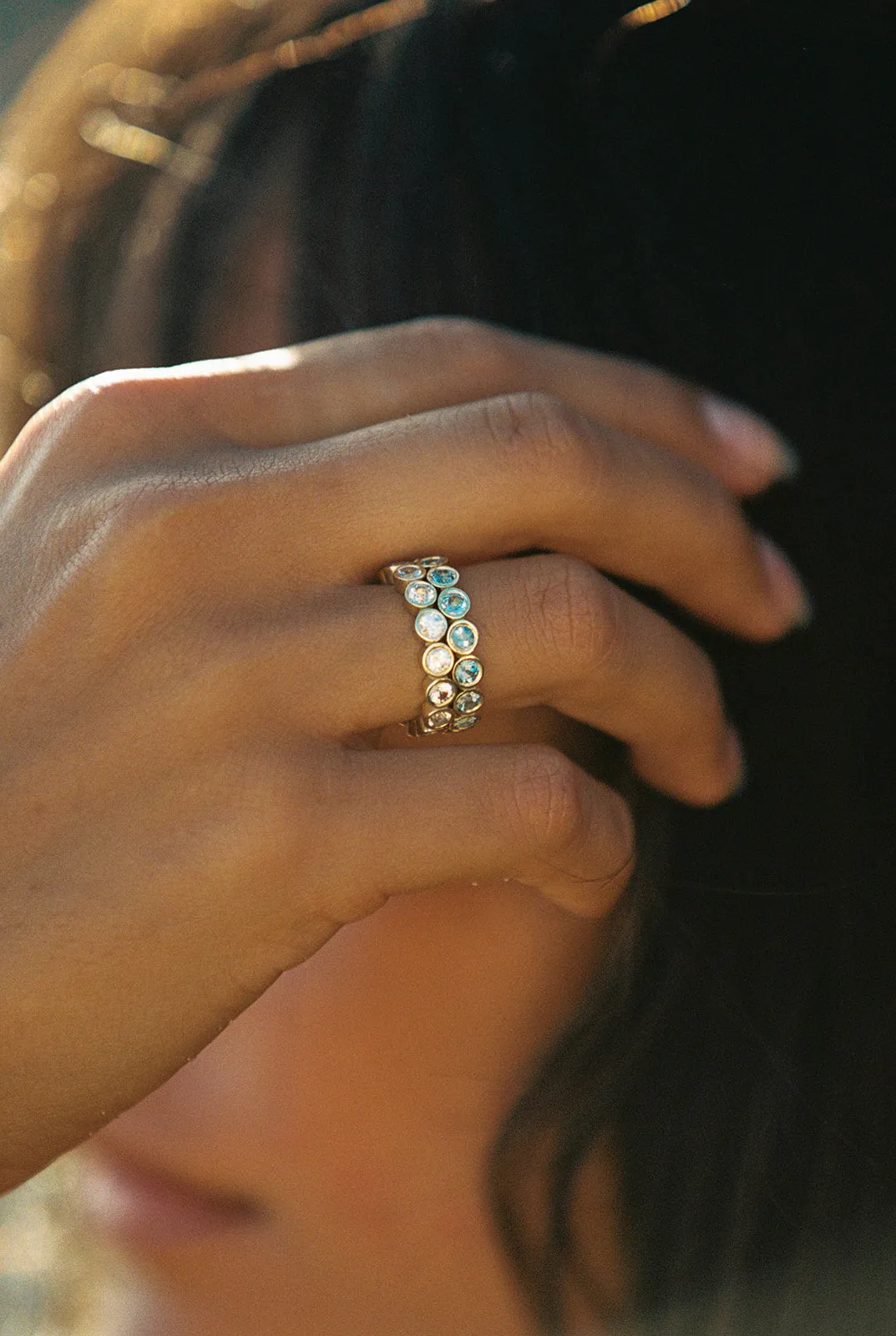 Aquamarine Eternity Band