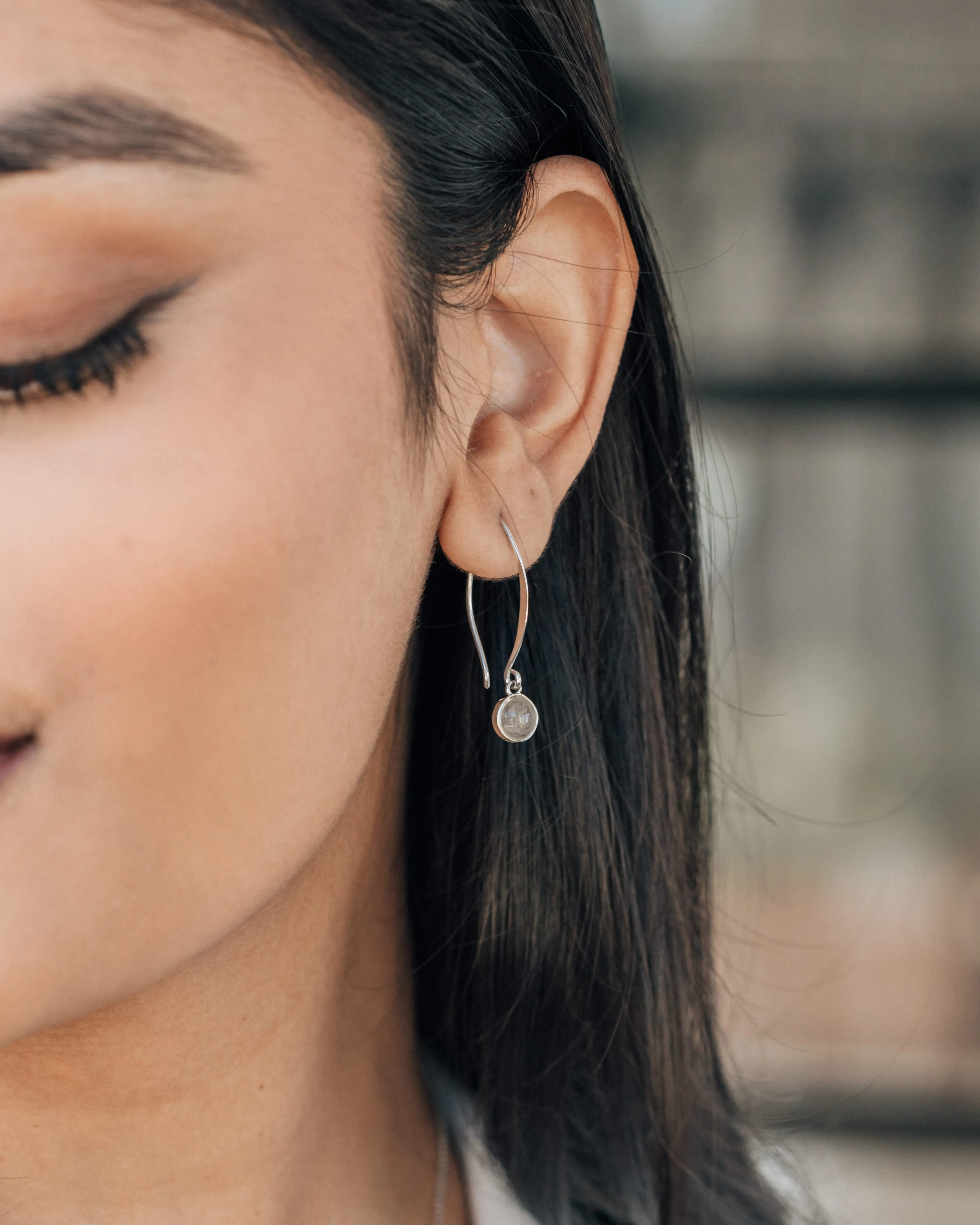 Arched Dome Cremation Earrings in Sterling Silver