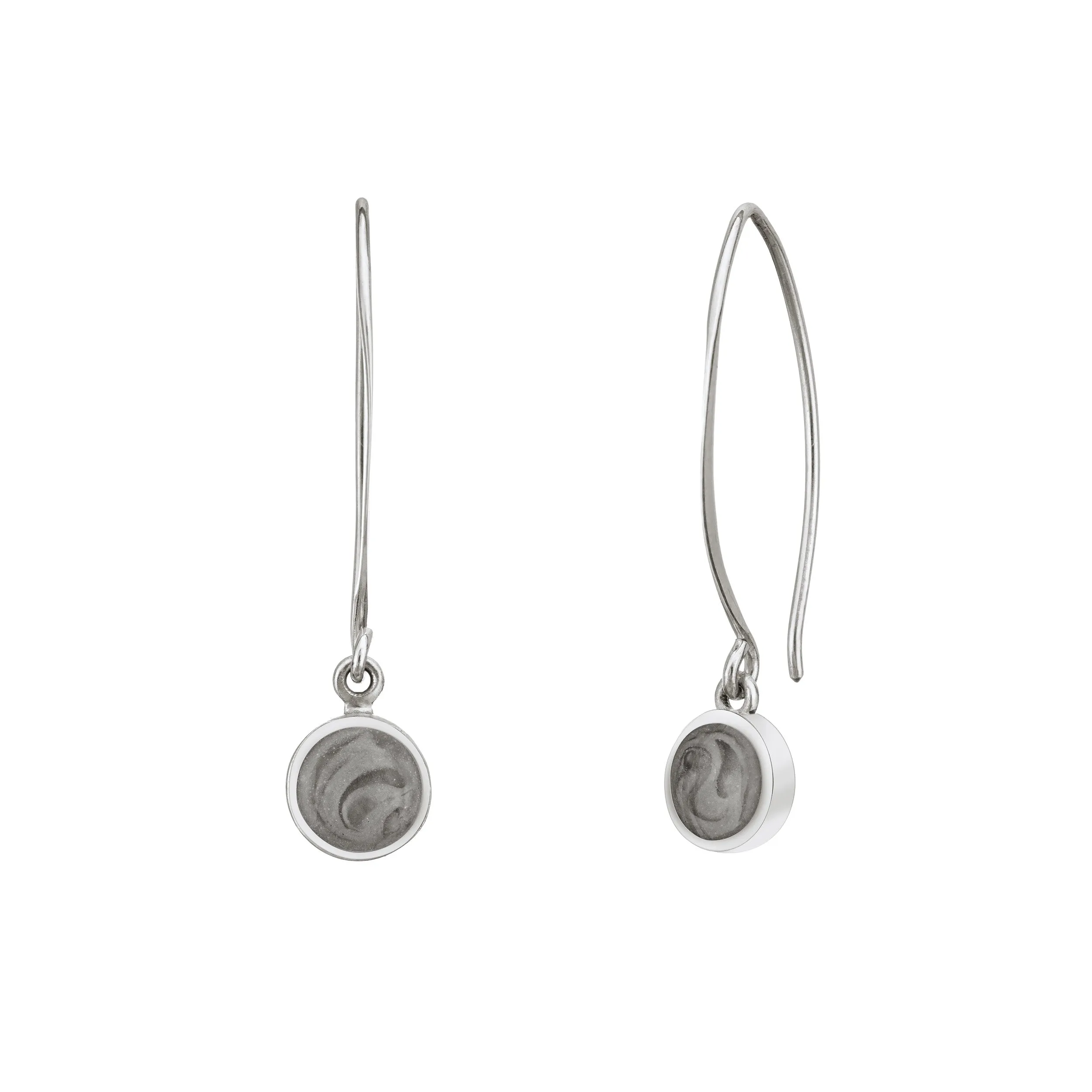 Arched Dome Cremation Earrings in Sterling Silver