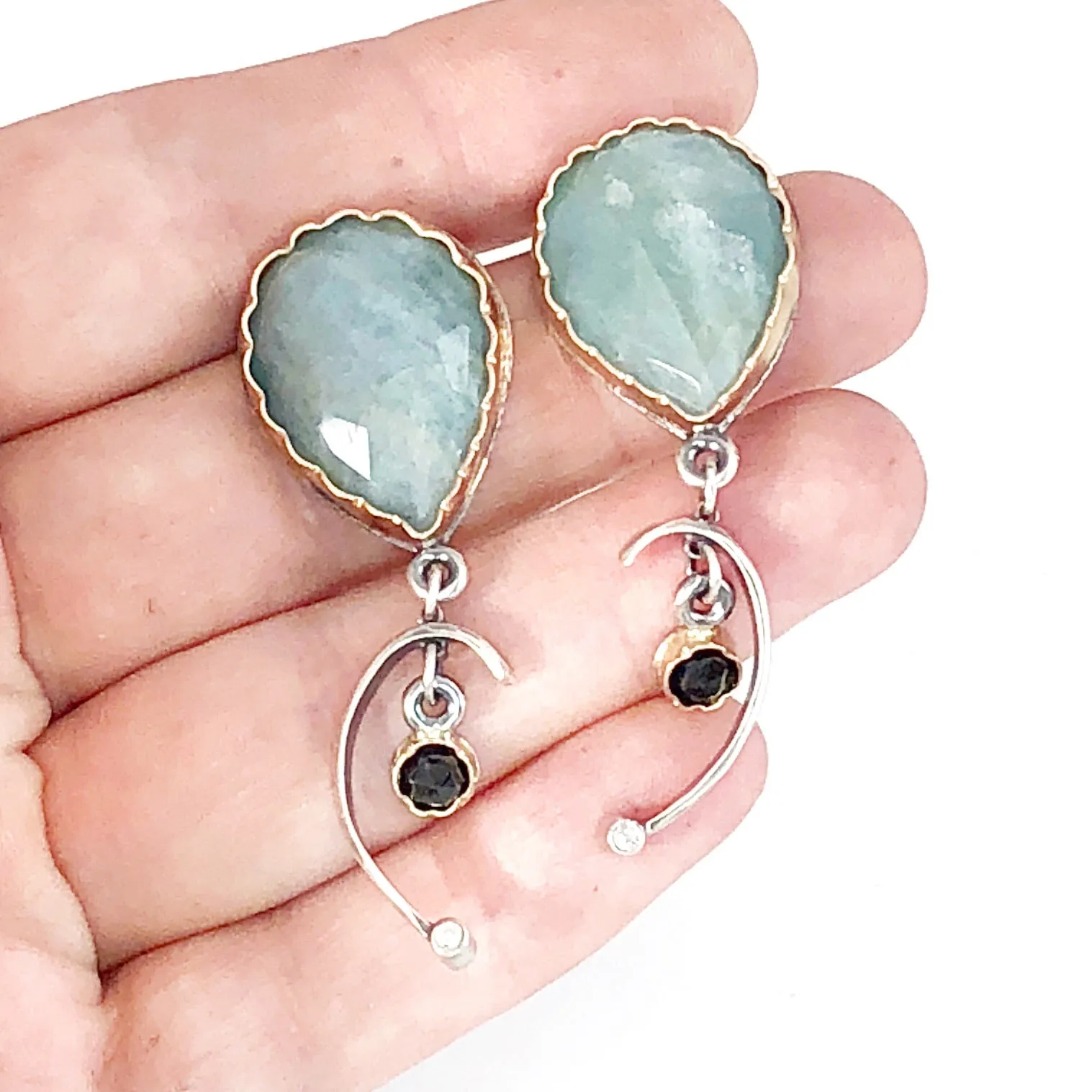 Arise Earrings in Aquamarine, Spinel and Diamonds (wholesale)