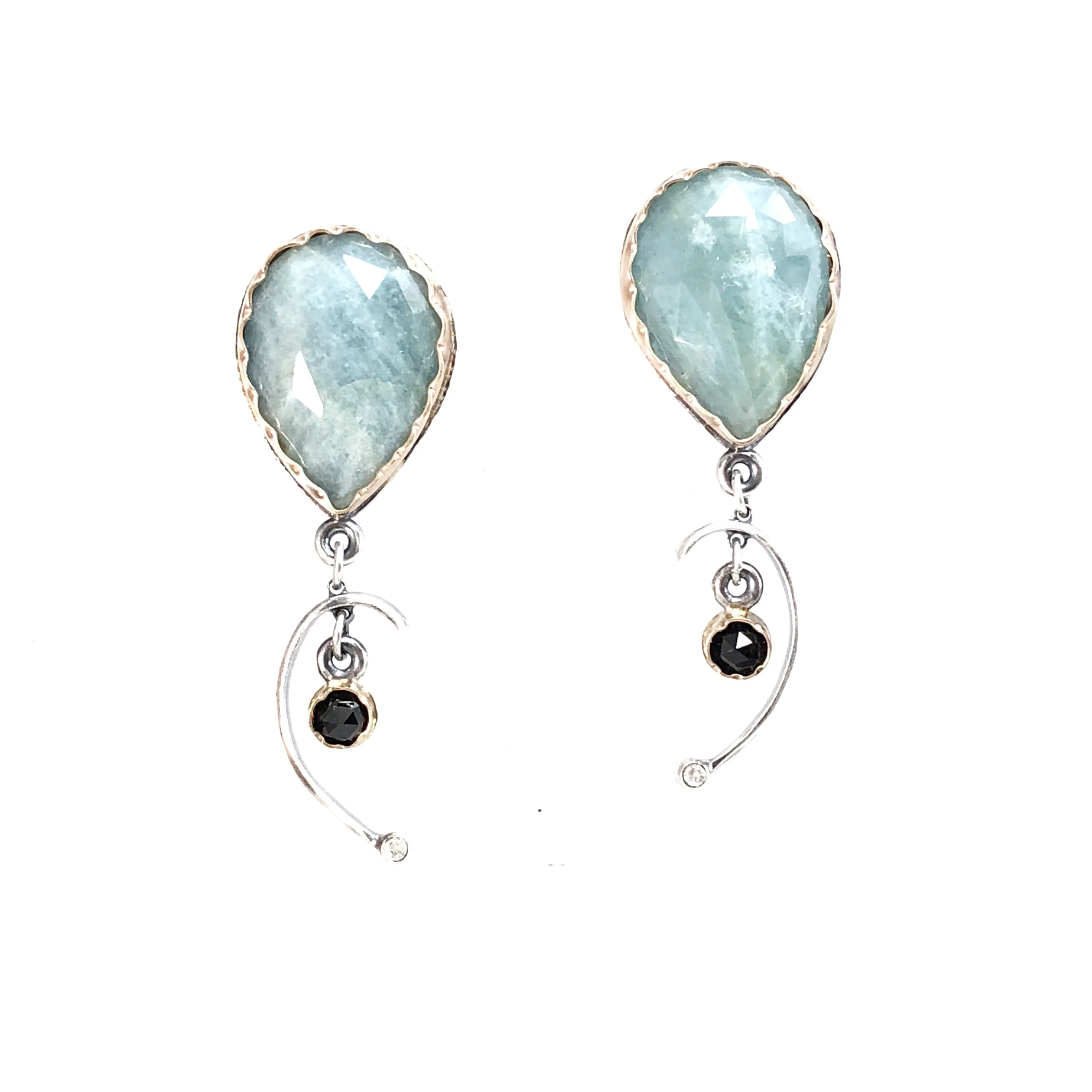 Arise Earrings in Aquamarine, Spinel and Diamonds (wholesale)