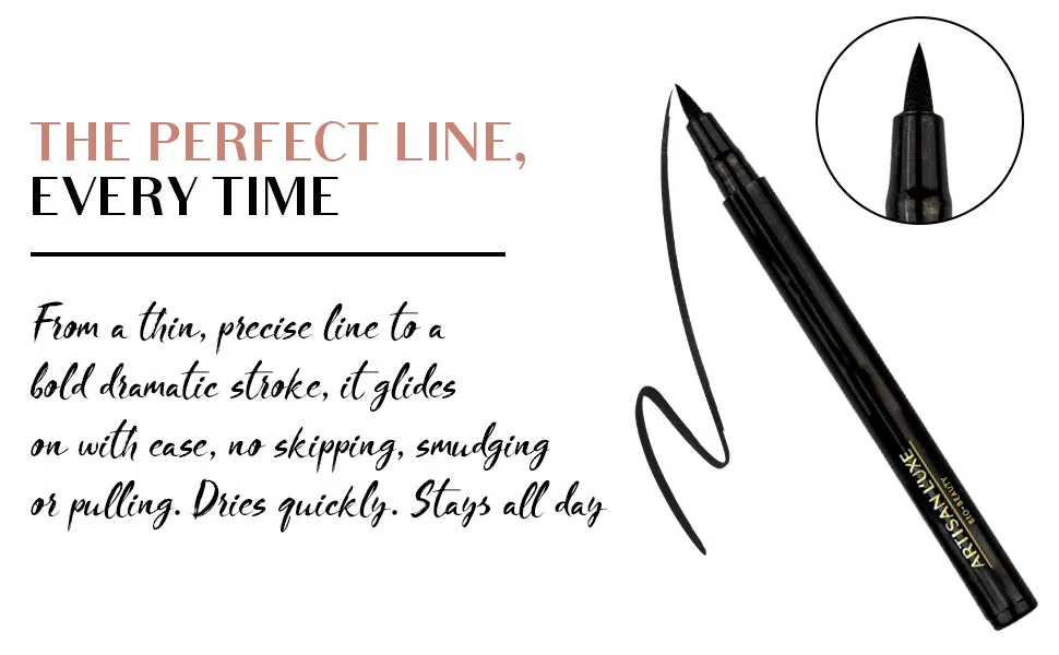 Artisan L'uxe Midnight Diva All Day Waterproof Liquid Eyeliner (Black - Midnight Diva)