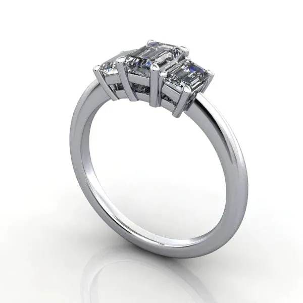 Aspen Three-Stone Engagement Ring (Setting Only)
