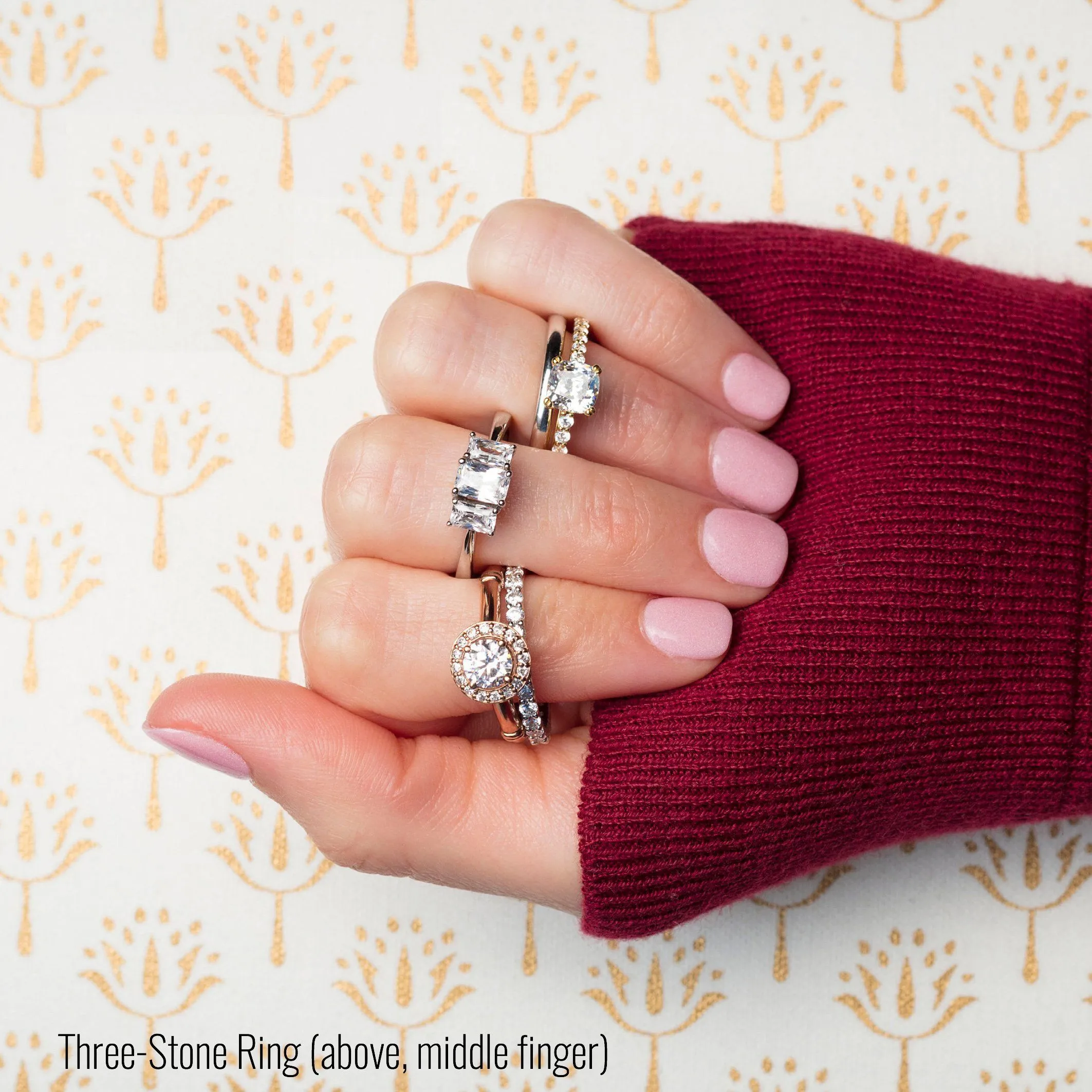 Aspen Three-Stone Engagement Ring (Setting Only)