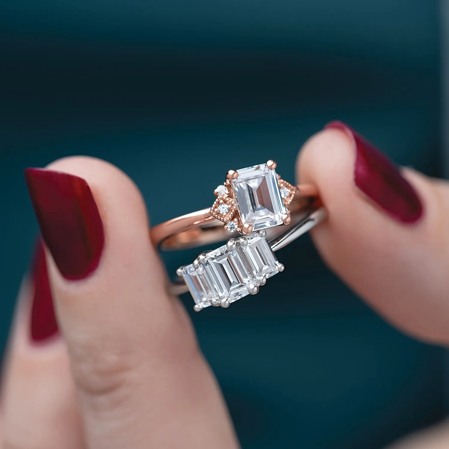 Aspen Three-Stone Engagement Ring (Setting Only)