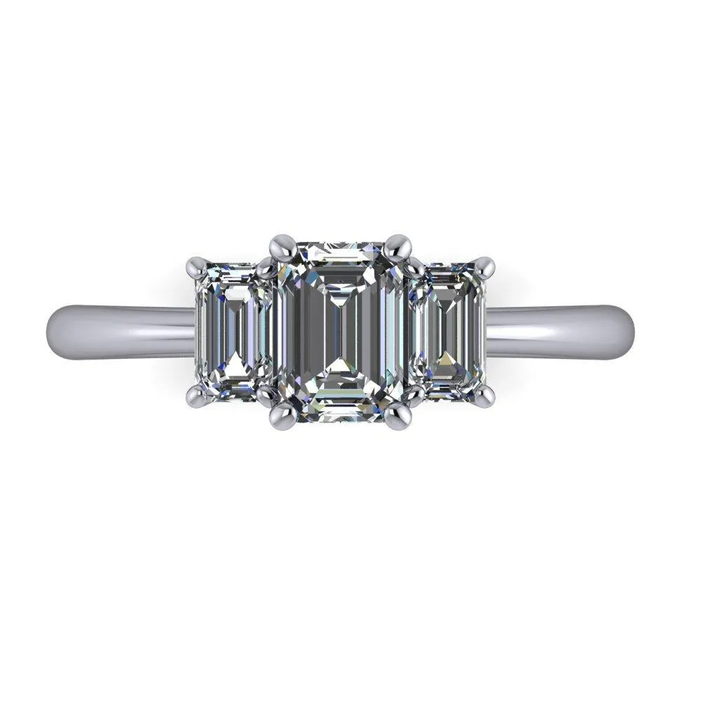 Aspen Three-Stone Engagement Ring (Setting Only)
