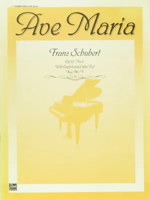 Ave Maria Franz Schubert Op 52 No. 6 for Piano Solo