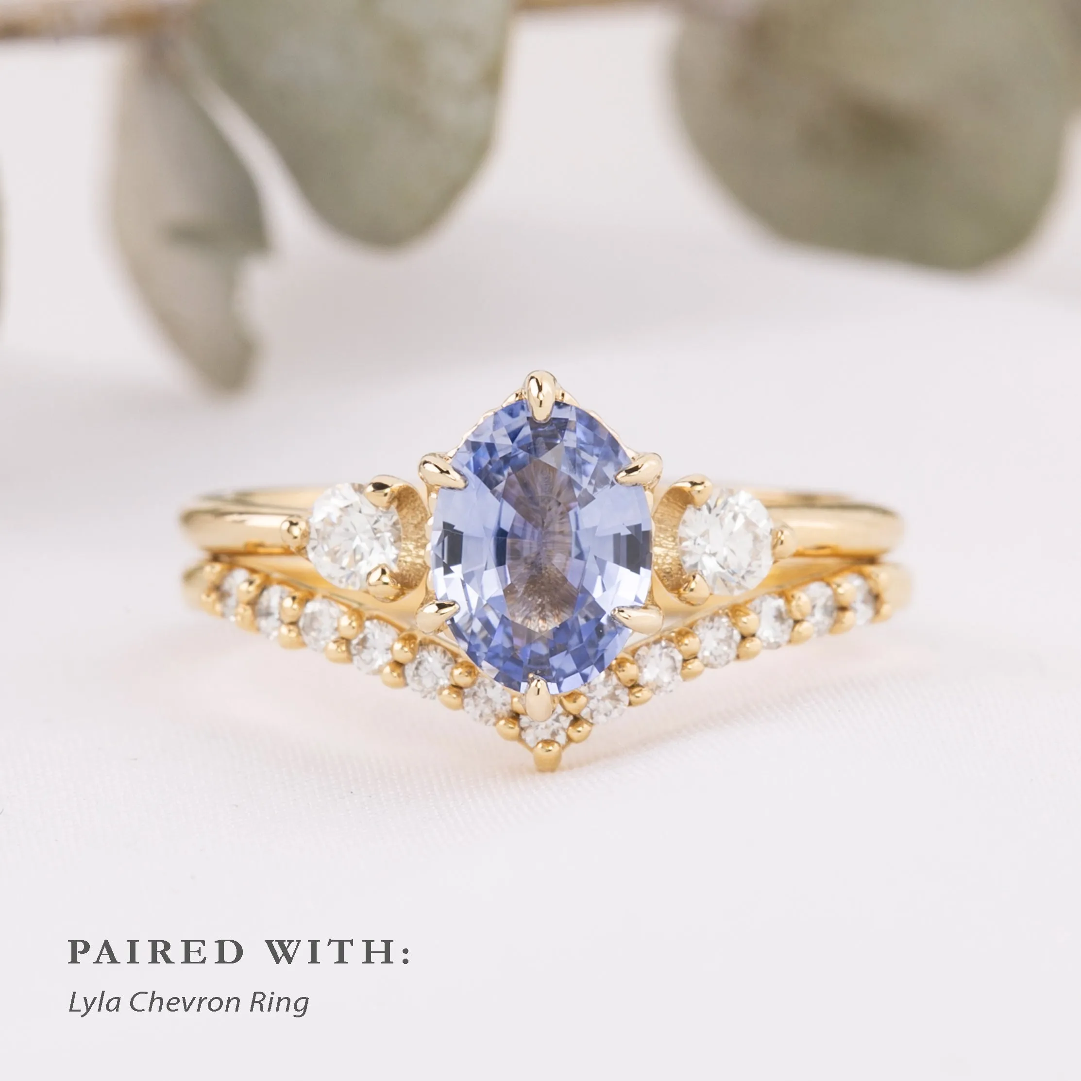 Ayana Ring, 1.30ct Blue Srilanka Sapphire