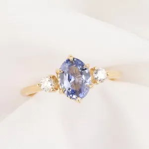 Ayana Ring, 1.30ct Blue Srilanka Sapphire