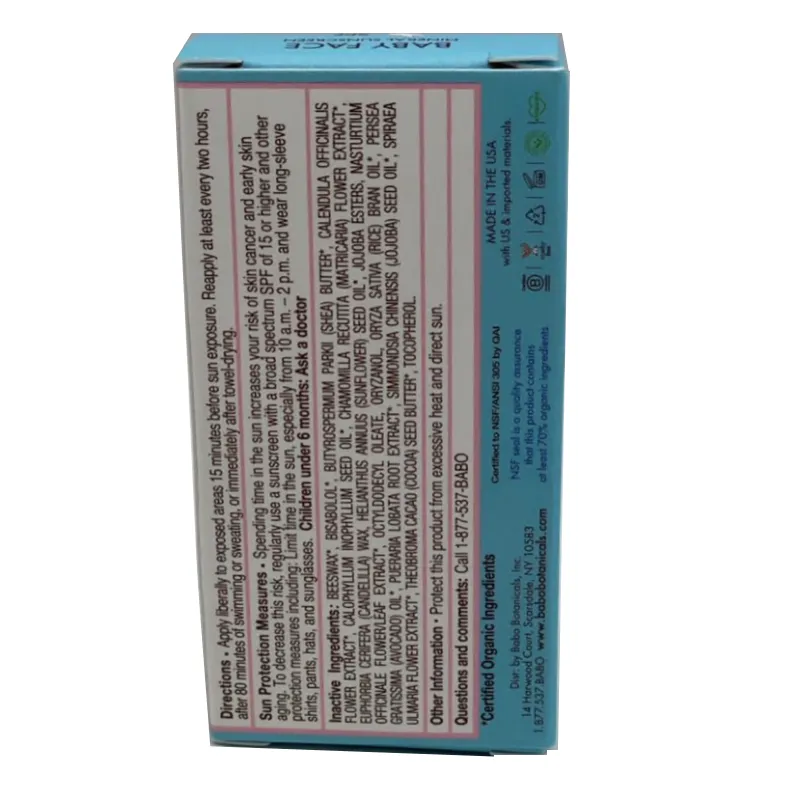 Babo Botanicals Baby Face Mineral Sunscreen Stick SPF 50