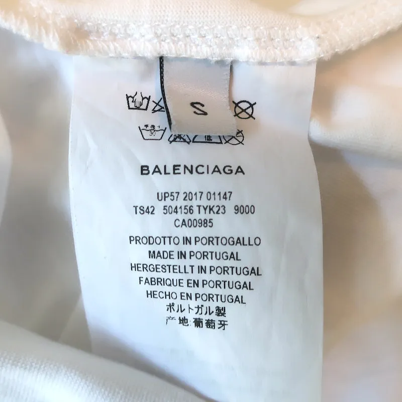 Balenciaga BB Mode T-Shirt White Cotton Size Small Short Sleeve Top
