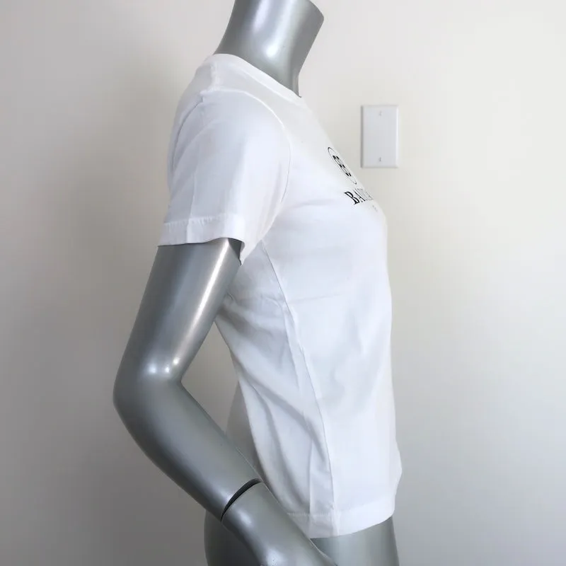 Balenciaga BB Mode T-Shirt White Cotton Size Small Short Sleeve Top