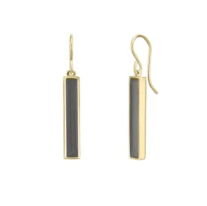 Bar Cremation Dangle Earrings in 14K Yellow Gold