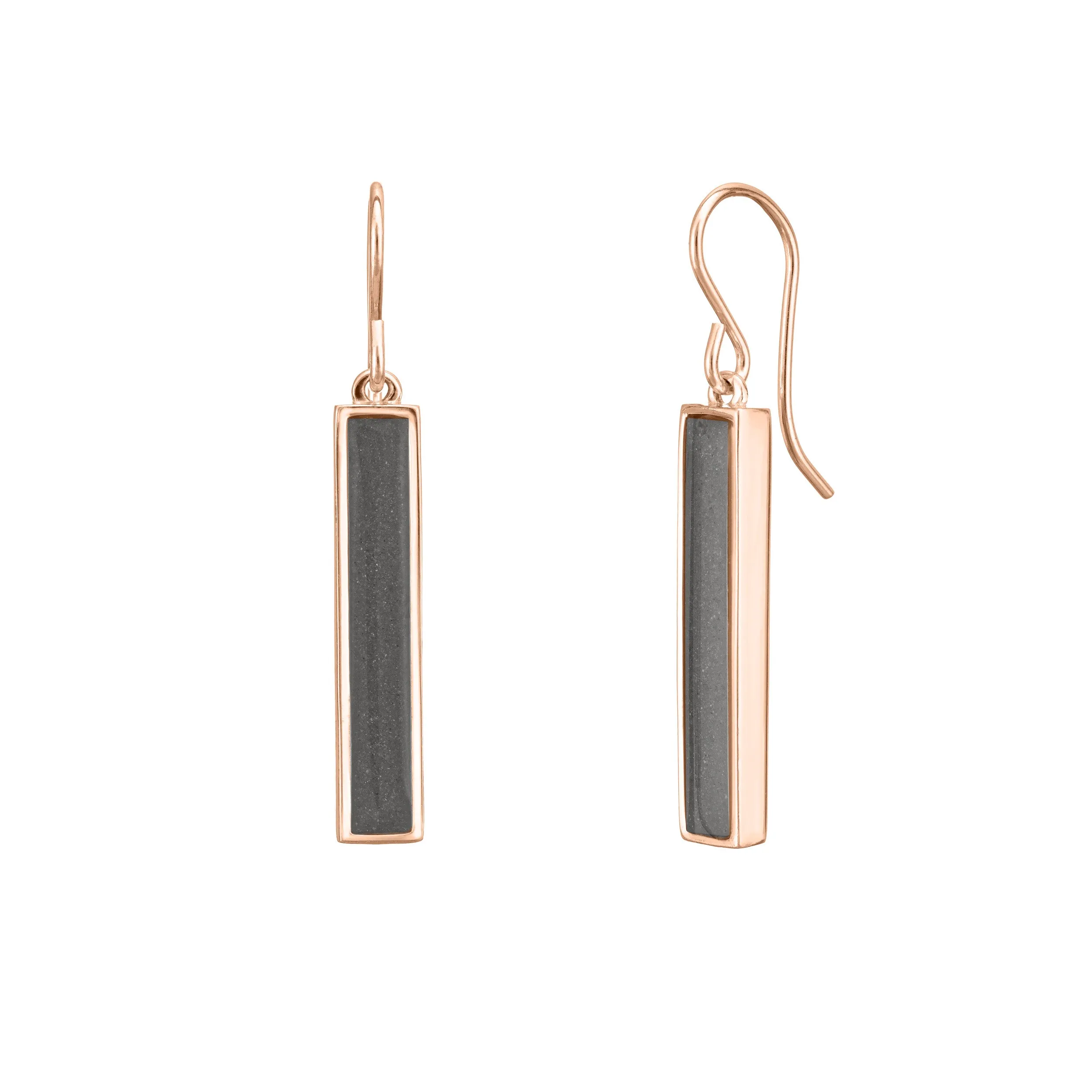 Bar Cremation Earrings in 14K Rose Gold