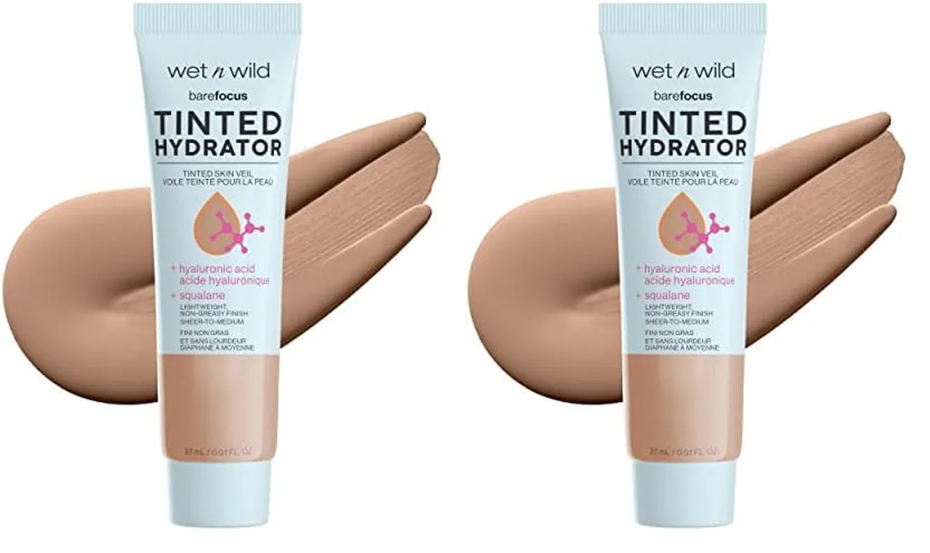 Bare Focus Tinted Hydrator Matte Finish, Light Medium, Oil-Free, Moisturizing Makeup | Hyaluronic Acid | Sheer to Medium Coverage