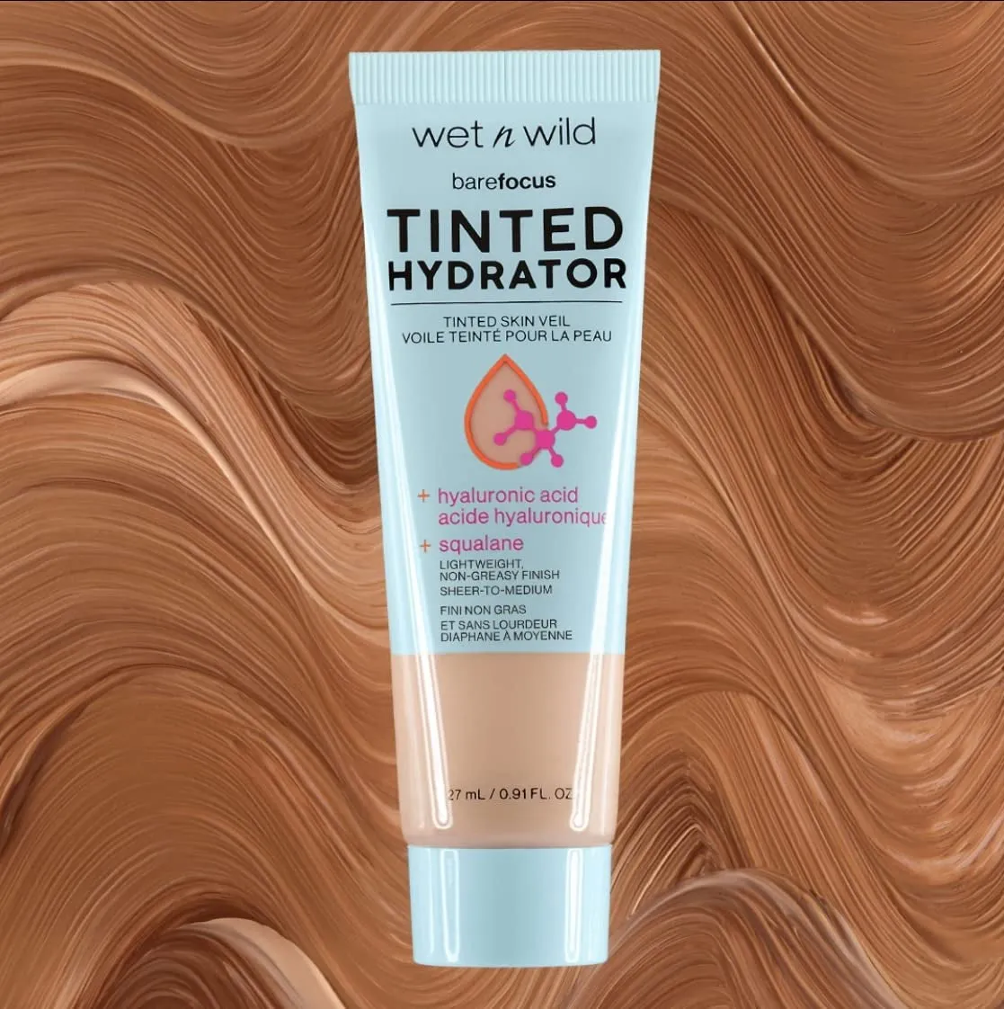 Bare Focus Tinted Hydrator Matte Finish, Light Medium, Oil-Free, Moisturizing Makeup | Hyaluronic Acid | Sheer to Medium Coverage