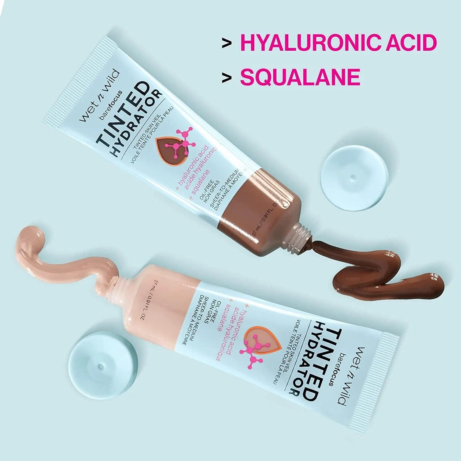 Bare Focus Tinted Hydrator Matte Finish, Light Medium, Oil-Free, Moisturizing Makeup | Hyaluronic Acid | Sheer to Medium Coverage