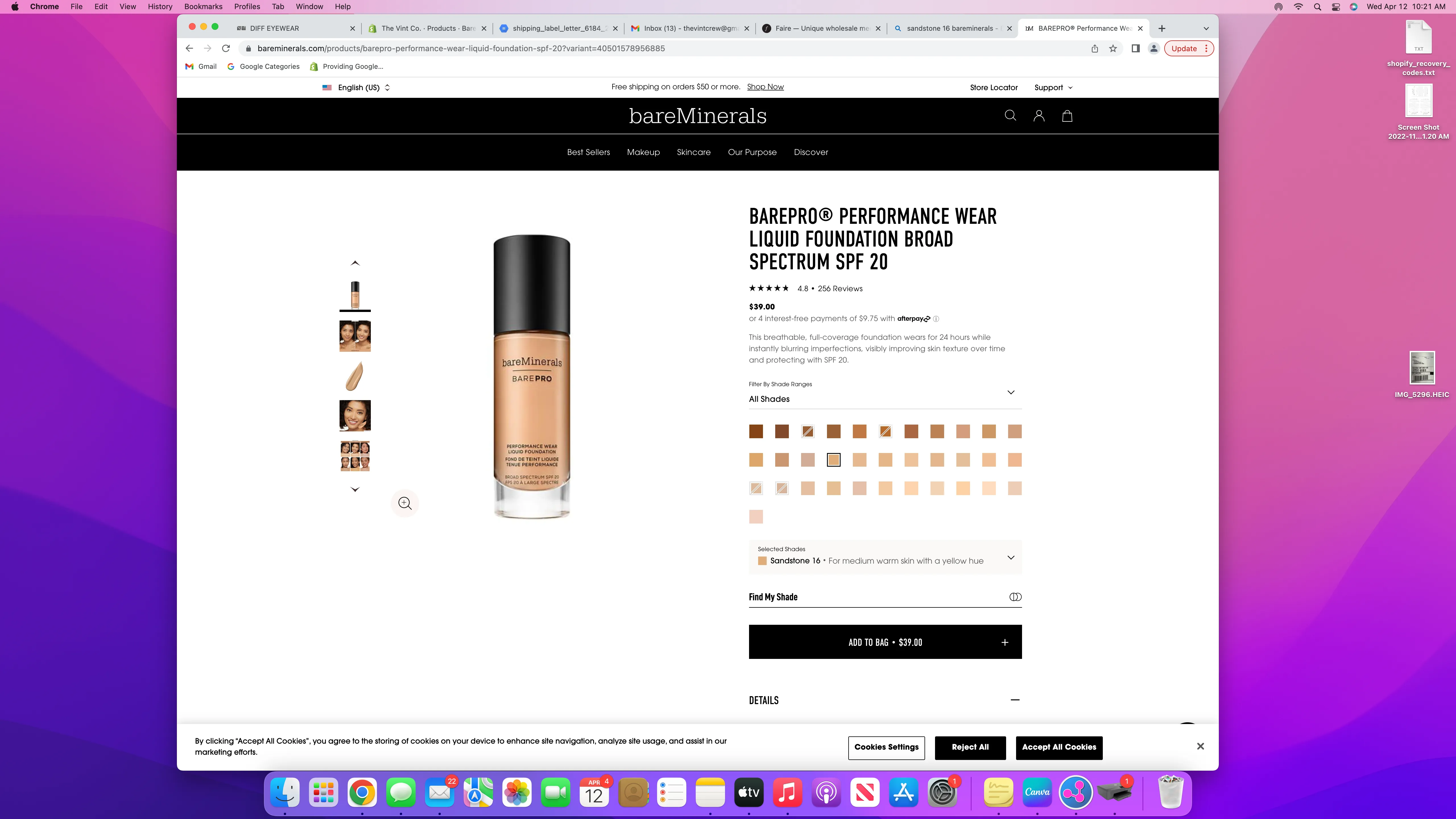 BarePro Performance Wear Liquid Foundation SPF 20