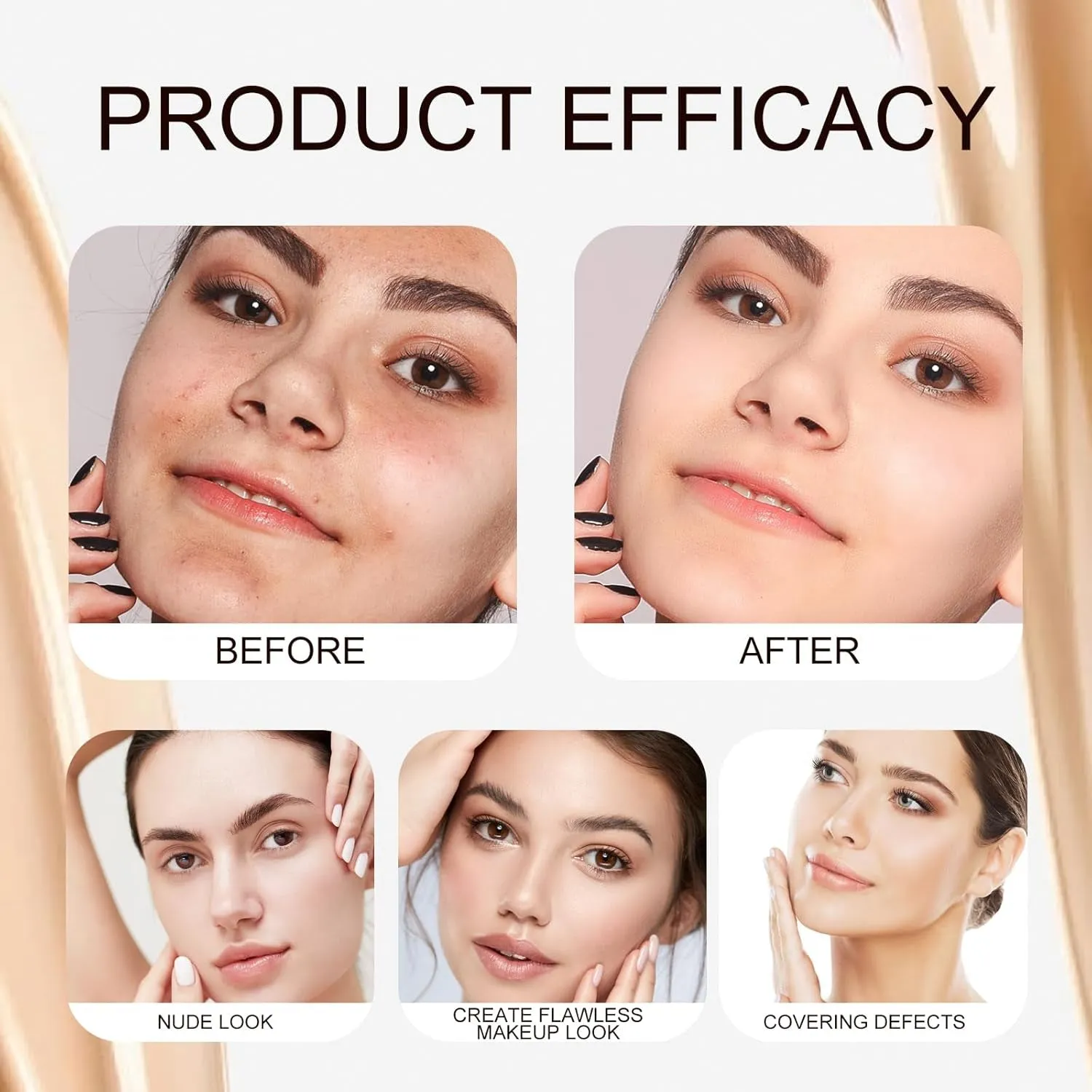 BB Blur Tinted Moisturizer SPF 30, BB Cream Tinted Moisturizer with Broad Spectrum SPF, BB Tinted Care Primer with Brush, Full Coverage Light-Medium Skin Color Hydrating & Smoothing (Natural)-1Pcs-T3.